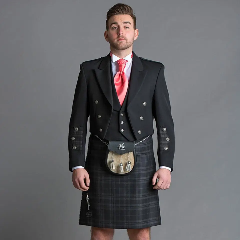 Tartanista Plaid Scozzese Tradizionale Uomo - Weathered Mckenzie (99x101 Cm) Con Spilla - 100% Lana Acrilica